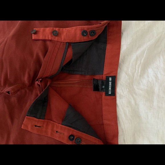 Ann Demuelemeester vintage red linen cropped wide leg pants - Picture 3 of 10